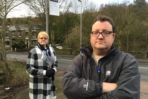 Irene Davidson and Councillor Andy Kelly are campaigning to safeguard bus services in Greater Manchester