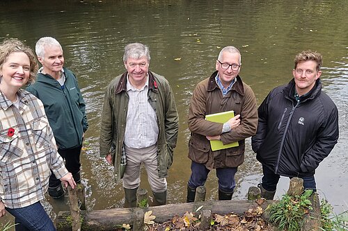 Anna with Alistair Carmichael in River Frome