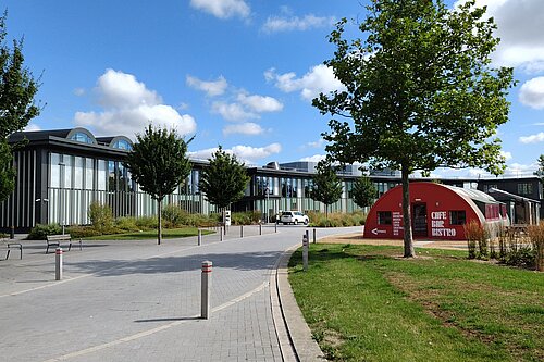 Photo of the exterior of New Shire Hall, Alconbury Weald