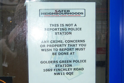Golders Green's police shop - Closed to visitors