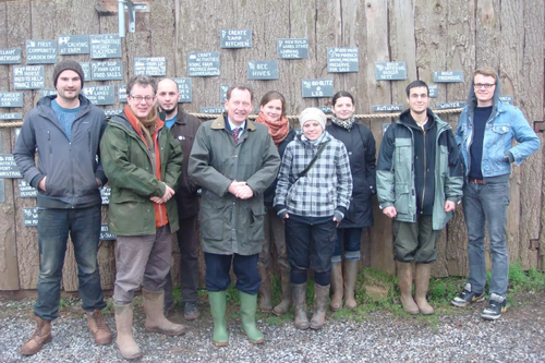 Sir Graham Watson (centred) with project members