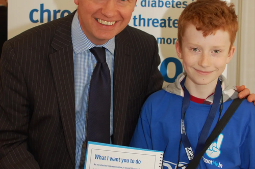Tim met with his 11 year old constituent Ellis Simms in Westminster on 11 March, to discuss the impact of type 1 diabetes on people’s lives at a major event in the Houses of Parliament.