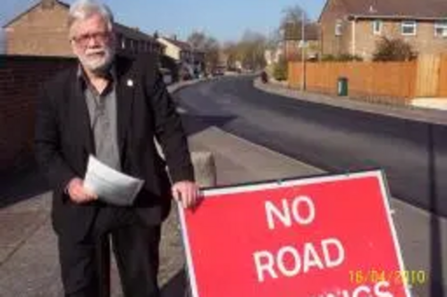 Jeff Osborn with resurfaced College Road