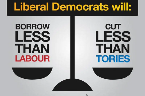 Lib Dems will cut less than Tories and borrow less than Labour