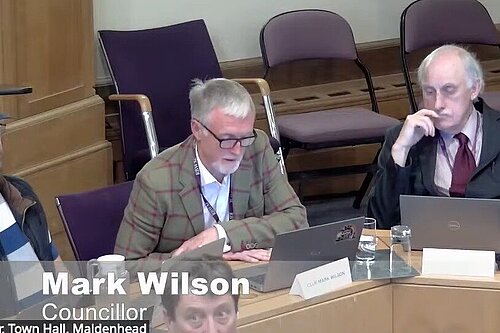 Cllr Wilson in council chamber