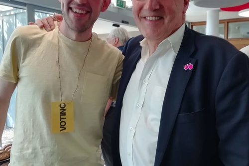 Tom Sutherland with Simon Hughes