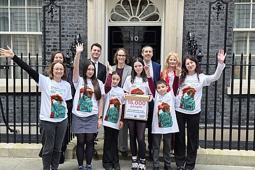 Alison with young carers at No. 10