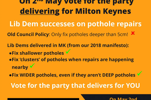 Potholes - Vote LD on 2nd May