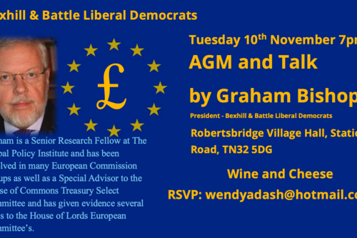 Poster for AGM and talk given by Graham Bishhop