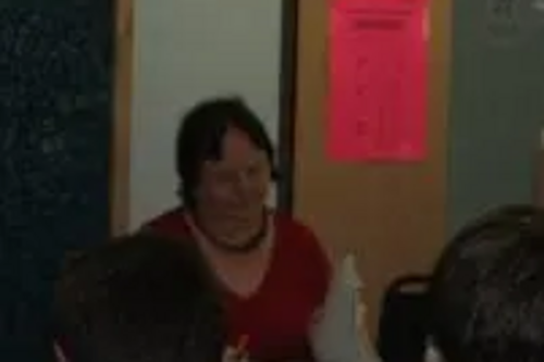 Jacquie at Stockton 6th Form College faces a group of students