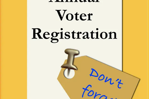 Annual voter registration reminder