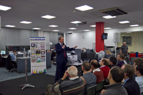Tim Farron in Norwich at the New European