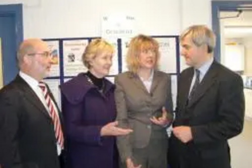 Chris Huhne visiting the Dracaena Centre