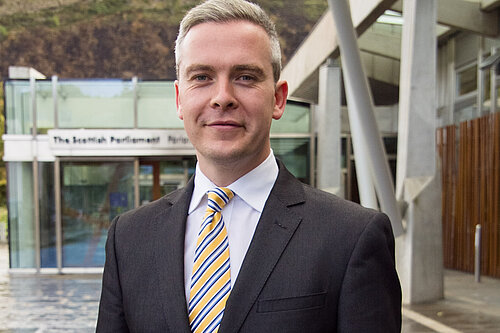 David outside Holyrood 