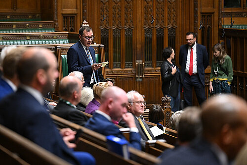 Tom speaking in parliament 