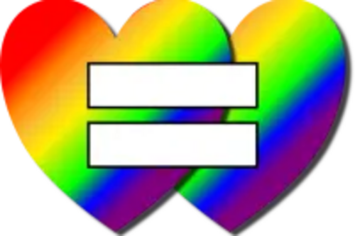 Rainbow Hearts "Equal Love" logo