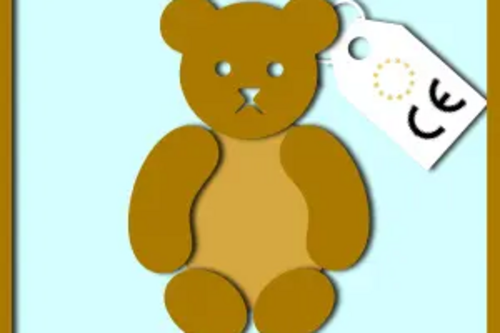 Teddy bear with CE label