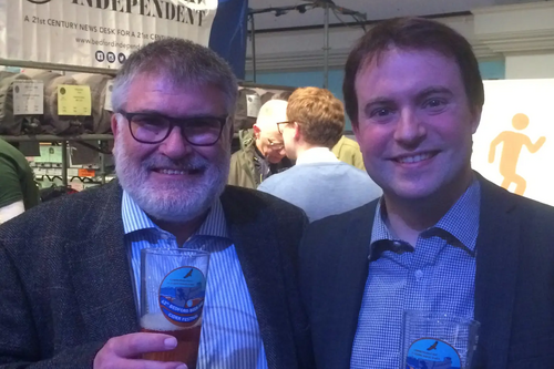 Mayor Dave Hodgson and Cllr Henry Vann at Bedford Beer Festival