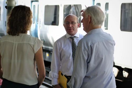 Thameslink Train at Burgess Hill Station with Robert Eggleston, PPC for Mid Sussex