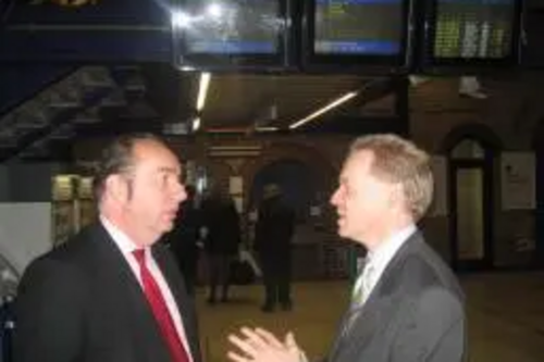 Norman Baker MP and Stephen Robinson at Chelmsford railway station