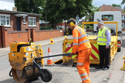 Mayor Dave Hodgson at the site of local highway works