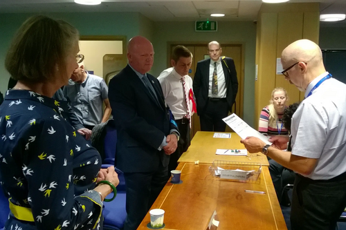 Declaration of by-election result