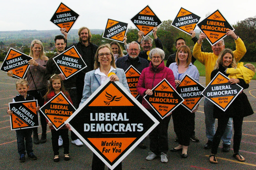 Shipley supporters with posters