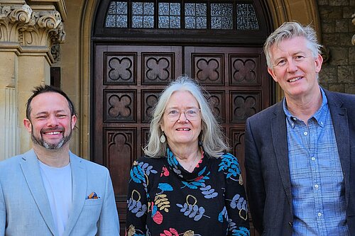 Cllrs Gary Malcolm and Jonathan Oxley with Clare Welsby from the Save Ealing Children's Centres Group.