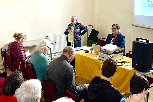 Jan Goffey and Mark Wooding chair the public meeting