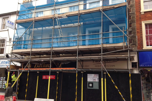 Numbers 99 and 101 High Street, Bedford During Restoration Work Under the Bedford Townscape Heritage Initiative