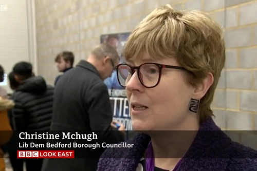 Cllr Christine McHugh on BBC TV