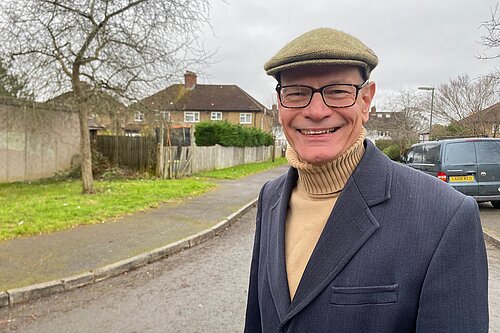 Andy Burton standing on Foxwarren
