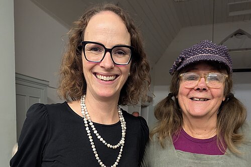 Alison Bennett MP with Sheila Marshall, Organiser of the Poynings People's Emergency Briefing