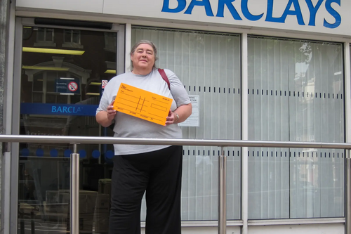 Eileen with saved cheque