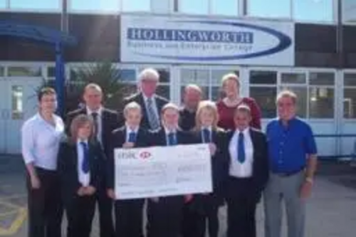 Paul Rowen MP, Councillors Irene Davidson and Peter Rush, Shaun Brown (Teacher at Hollingworth School),  Amanda Bromley (Secretary of Rochdale Hornets Rugby League Club), Mark Wynn (Chairman of the Trust at Rochdale Hornets Rugby League Club) and a f