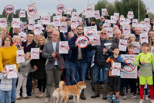 Freddie with fellow protestors in Thame
