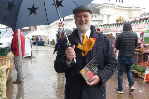 Mike in the rain in SW