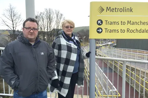 Councillor Kelly and Irene Davidson working to ensure a continued high-quality Metrolink service