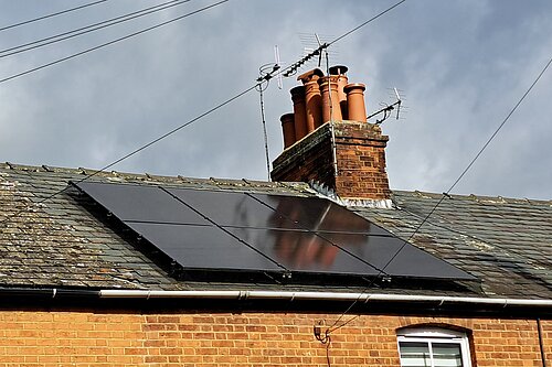 solar panels on house roof