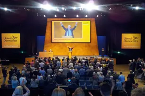 Norman Lamb Receives a standing ovation after his speach at the LibDem Conference in Bournemouth 2015