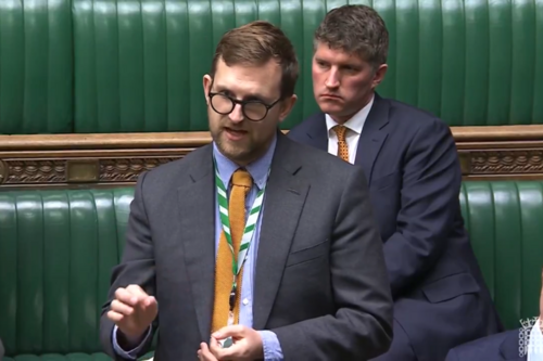 Freddie speaking in Parliament