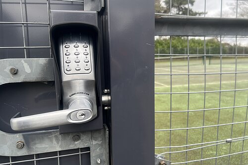 lock on tennis court