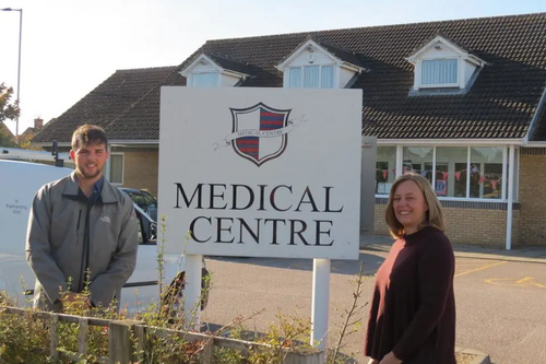 Hilde and Jake at the Riverfield Drive Medical Centre