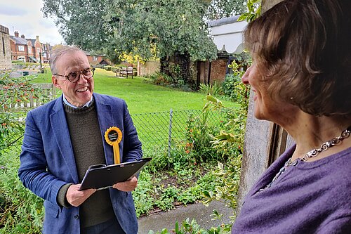 Dominic Martin canvassing in Petersfield