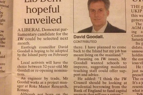 County Press cutting from 16th January 2015