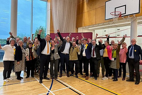 Lib Dem team at the count