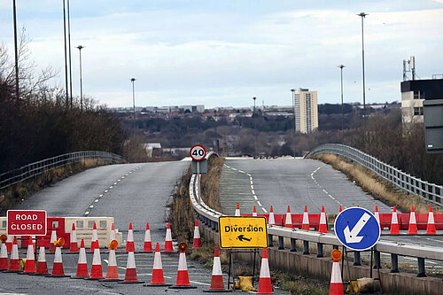 View of A167 flyover from Durham Road