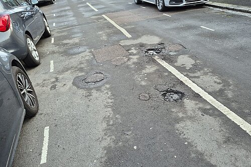 Potholes on Central Avenue