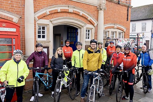 Freddie with campaigners, Councillors and the Mayor of Thame