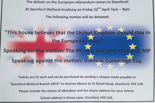 Advert for Stamford Debate